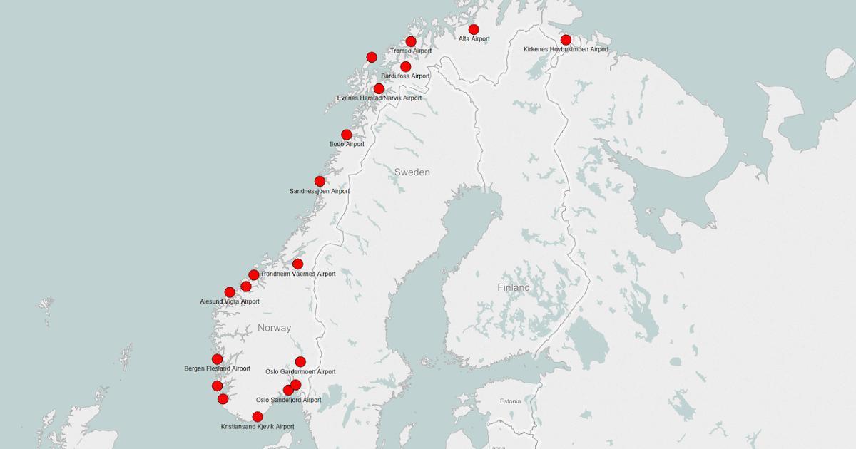 نقشه از فرودگاه نروژ