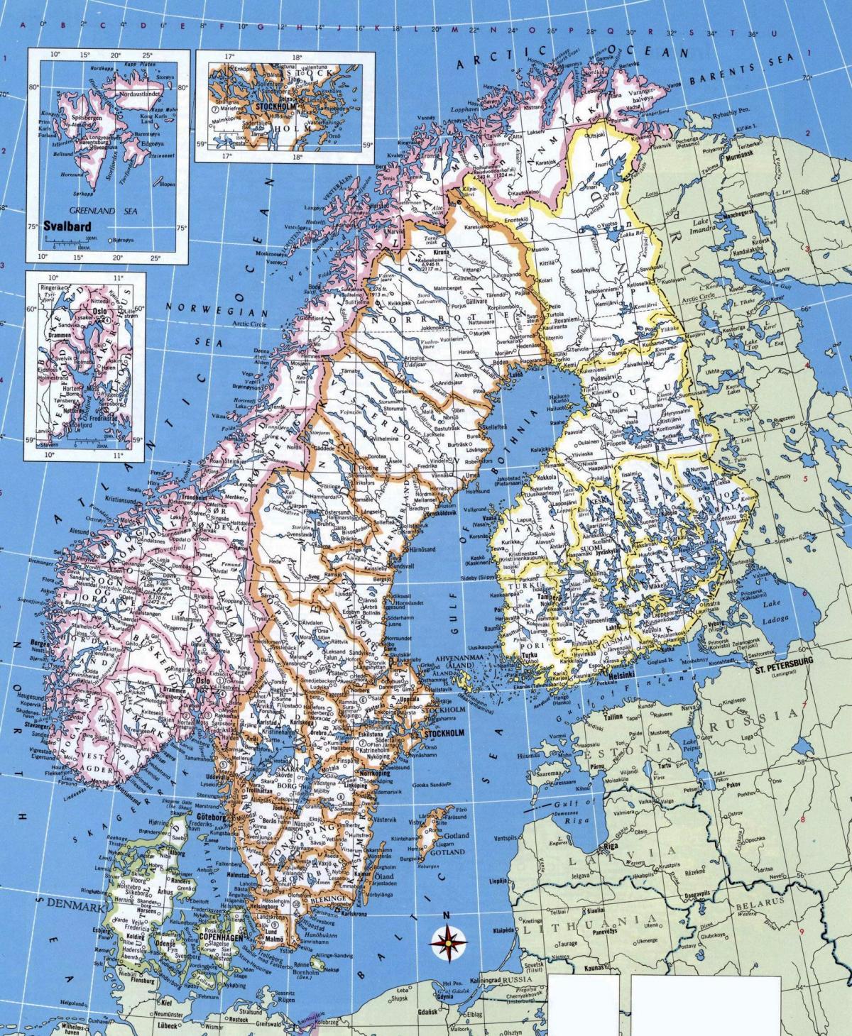 نقشه دقیق نروژ