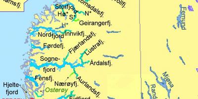 نقشه از نروژ نشان fjords