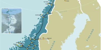 نروژ راه آهن نقشه
