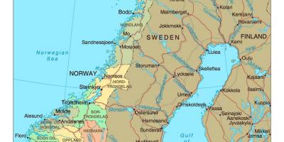 نقشه راه از نروژ با شهرستانها